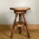Rotating stool in solid wood, tripod base, 20th century