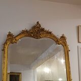 Large 19th century mirror gilded with gold leaf