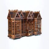 Important bird cage - aviary representing a house early 20th century l 158 cm