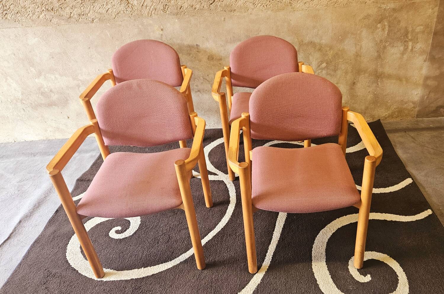 Set of 4 bentwood armchairs from the 1980s
