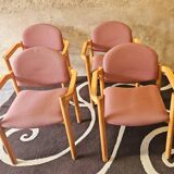 Set of 4 bentwood armchairs from the 1980s