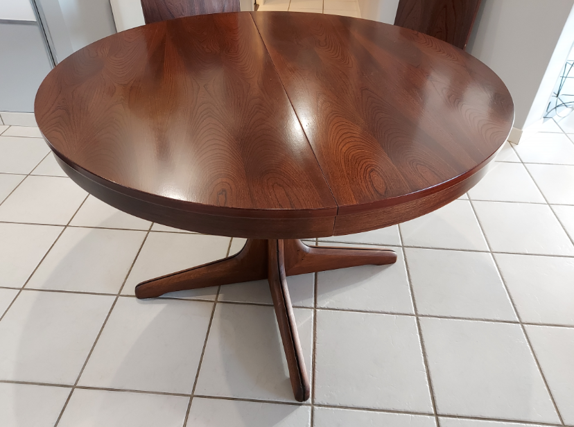 Round table extendable Baumann vintage 1970s