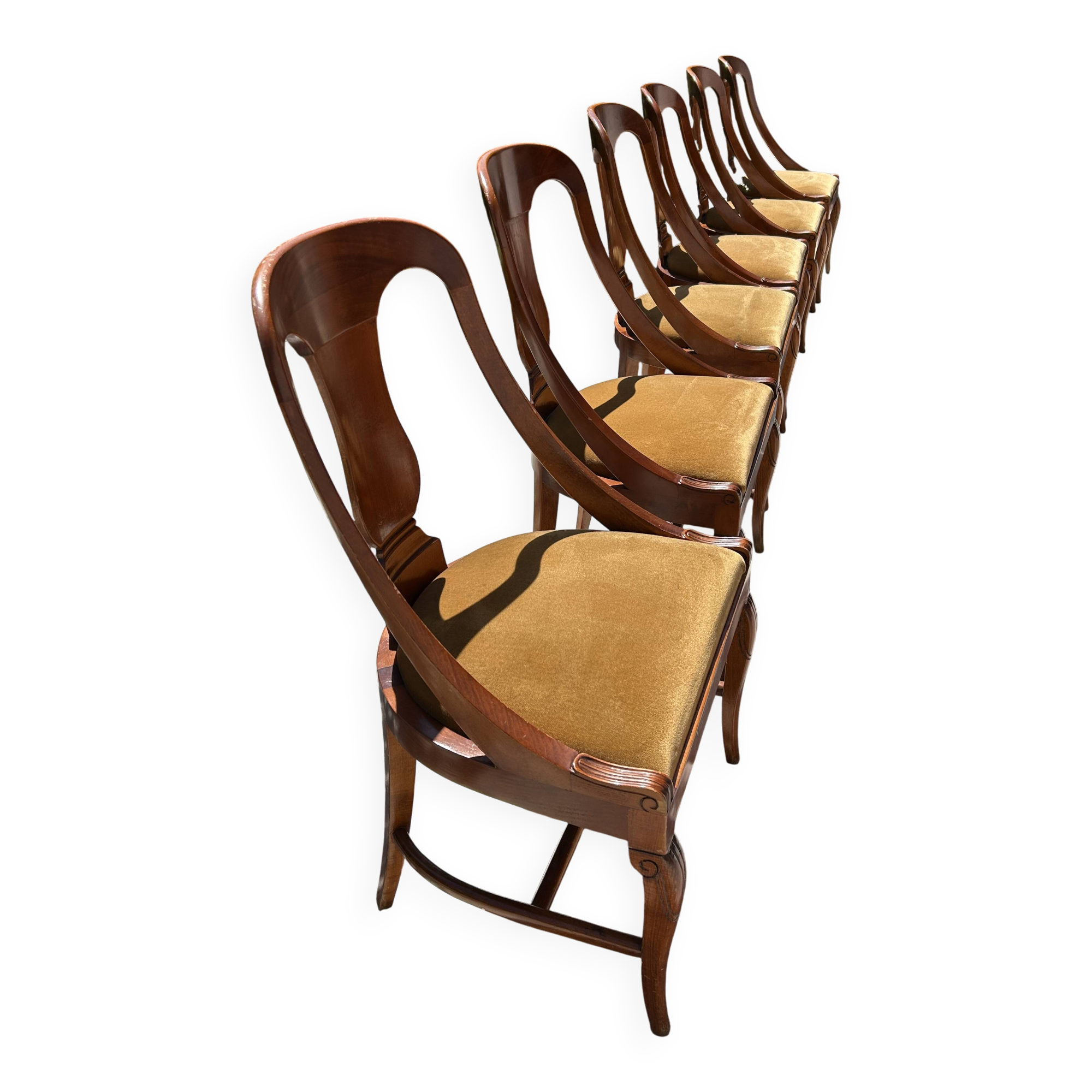 Chaises de style Empire dites Gondole
