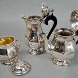 Coffee and tea service silver metal 3 pieces