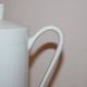 Vintage ribbed white porcelain coffee pot Berry P.L. – Made in France