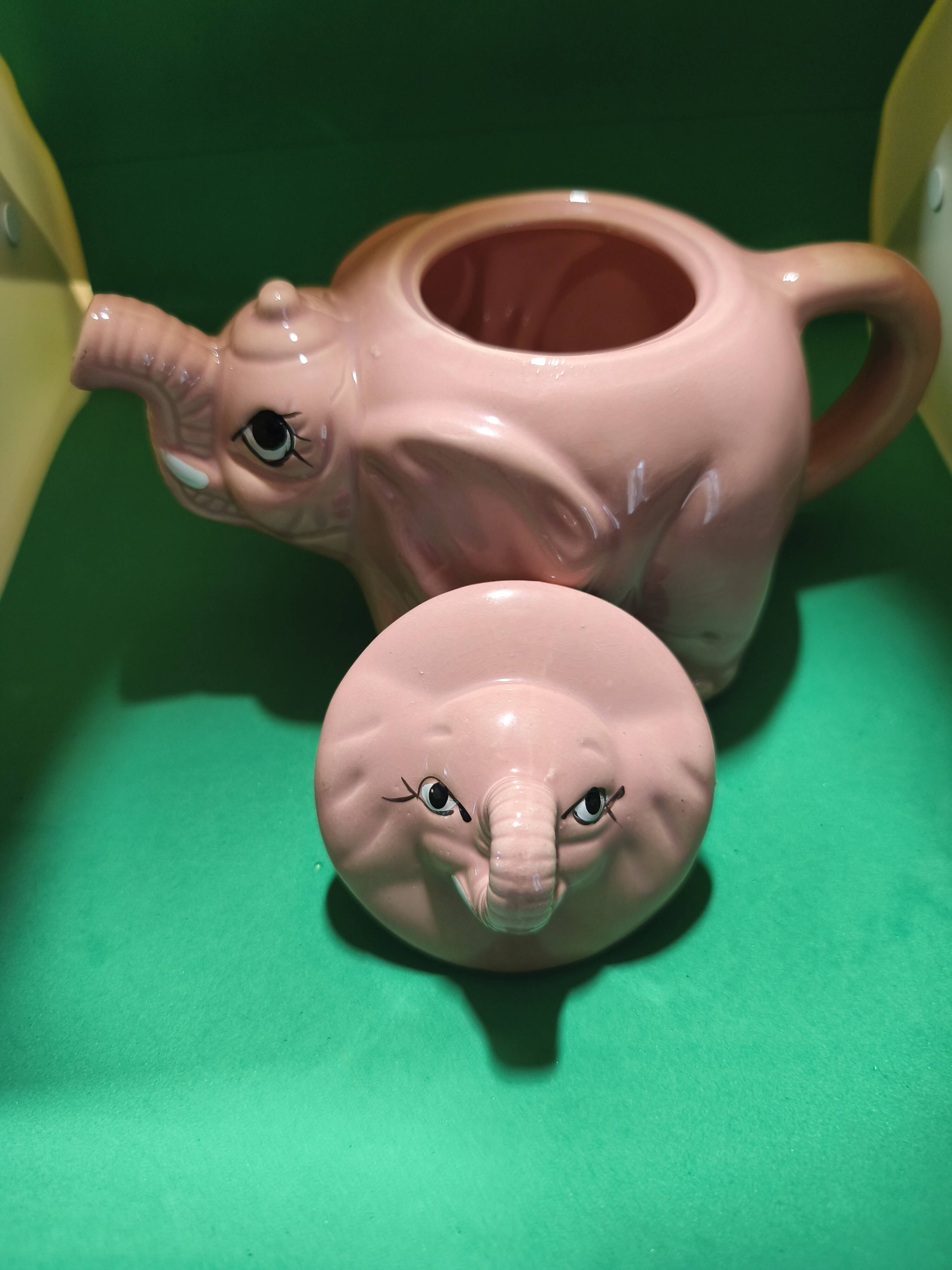 Pink porcelain elephant teapot