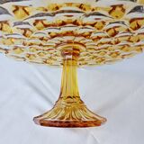 Cake stand, glass pedestal plate Bernsdorf depression style