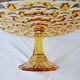 Cake stand, glass pedestal plate Bernsdorf depression style