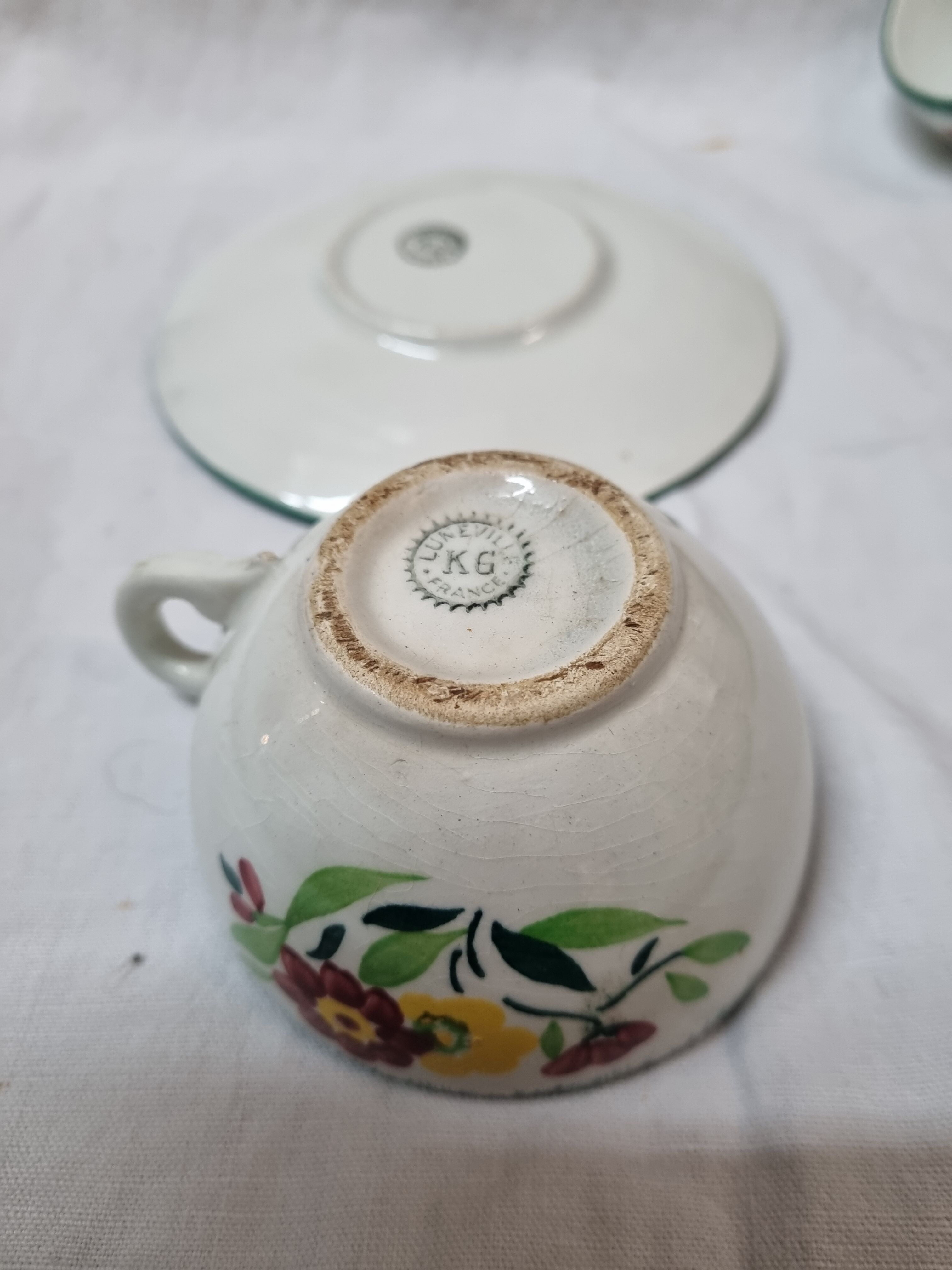 8 coffee cups Lunéville from 1940/50