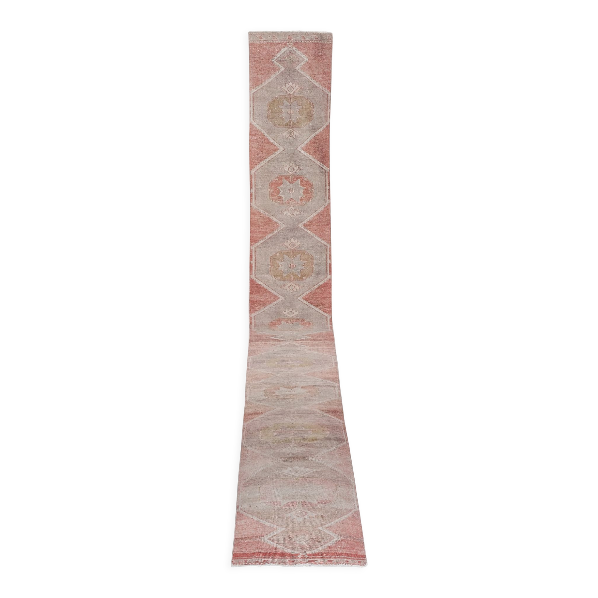 Vintage Turkish rug from Oushak, hand-woven 81x770 cm
