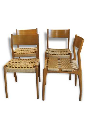 Série de 4 chaises style scandinave années 60, éditeur Consorzio Sedie  Friuli | Selency