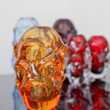 Vase en cristal fait main moderne du milieu du siècle en orange vif, Börne Augustsson