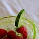 Fruit cup in yellow wealine moulded crystal 19th / 20th century