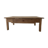 Farm coffee table a drawer in raw wood
