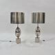 Pair of Ogive lamps in stainless steel by Maison Charles Paris 1970
