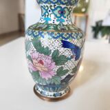 Cloisonné enamel vase