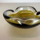Verre de murano « ocre » 1,1kg bol coquille cendrier murano, italie, années 1970