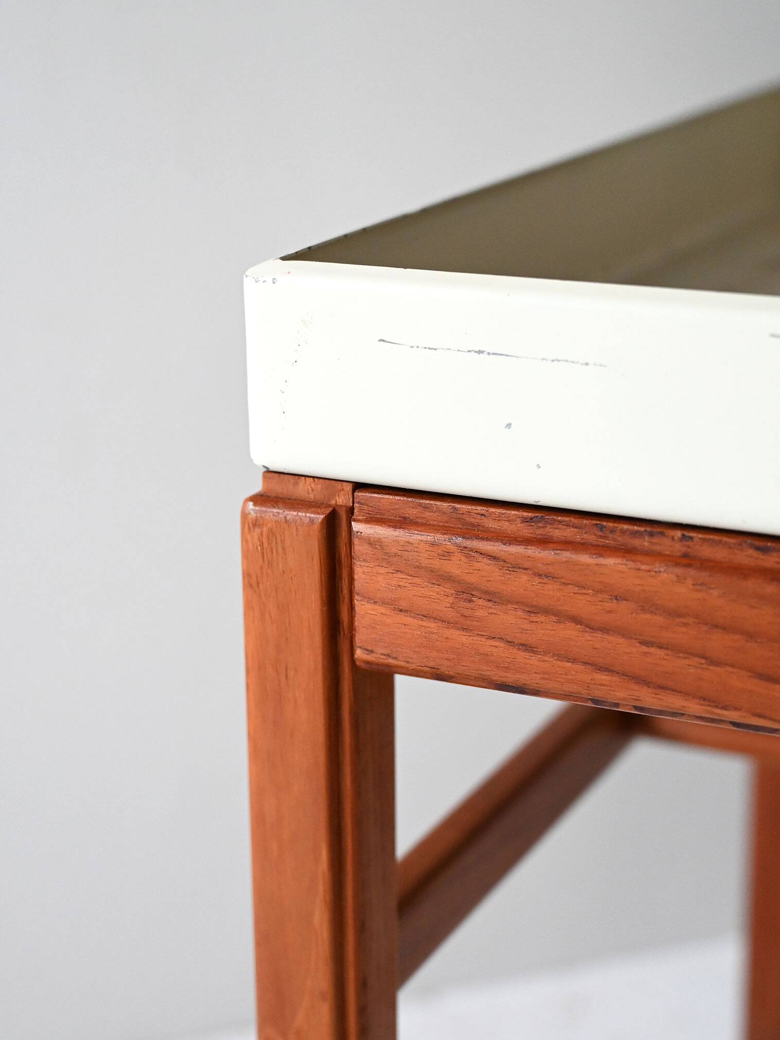 Vintage Scandinavian teak and metal planter