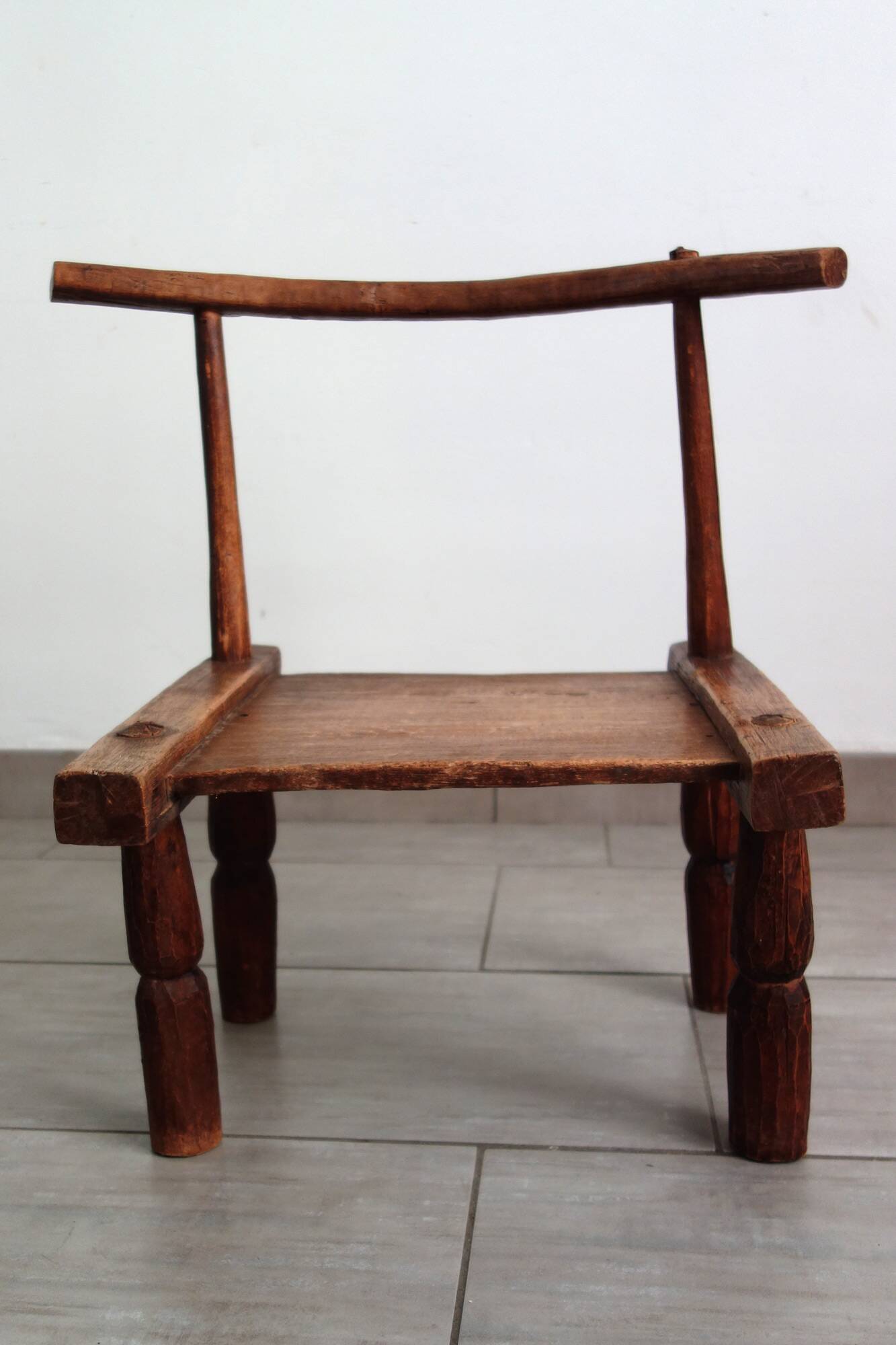 Antique brutalist Baoulé African chair