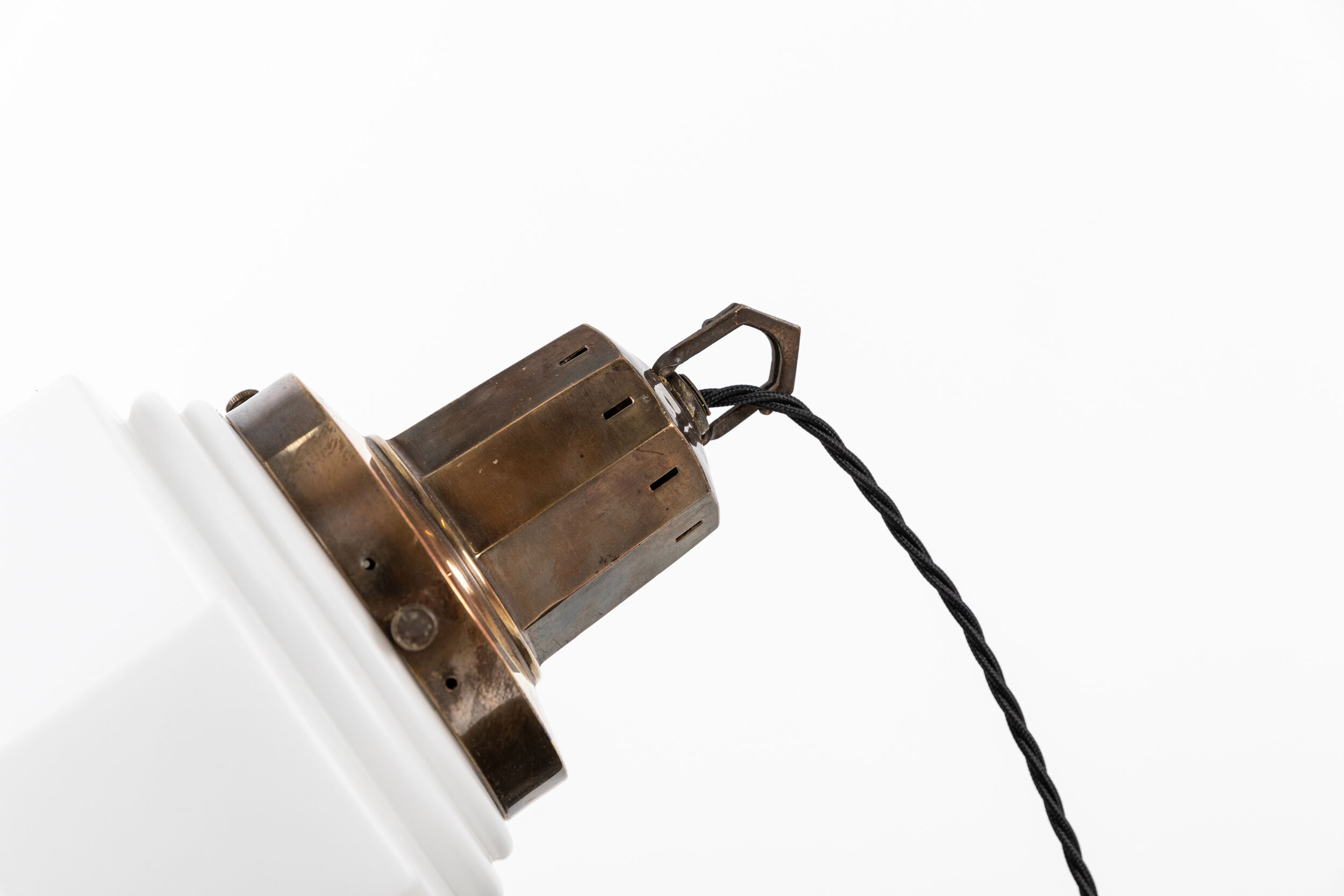 Octagonal art deco skyscraper opaline lamp