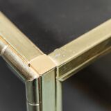 Showcase gold metal smoked glass 70s modern vintage