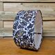 Vintage lamp with glass block and blue floral shade