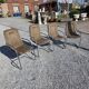 4 chaises Cidue en métal chromé, années 70