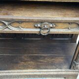 Pair of Gothic style cabinets in dark oak from the 19th century.