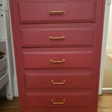 Semainier commode chevet bahut vintage 5 tiroirs