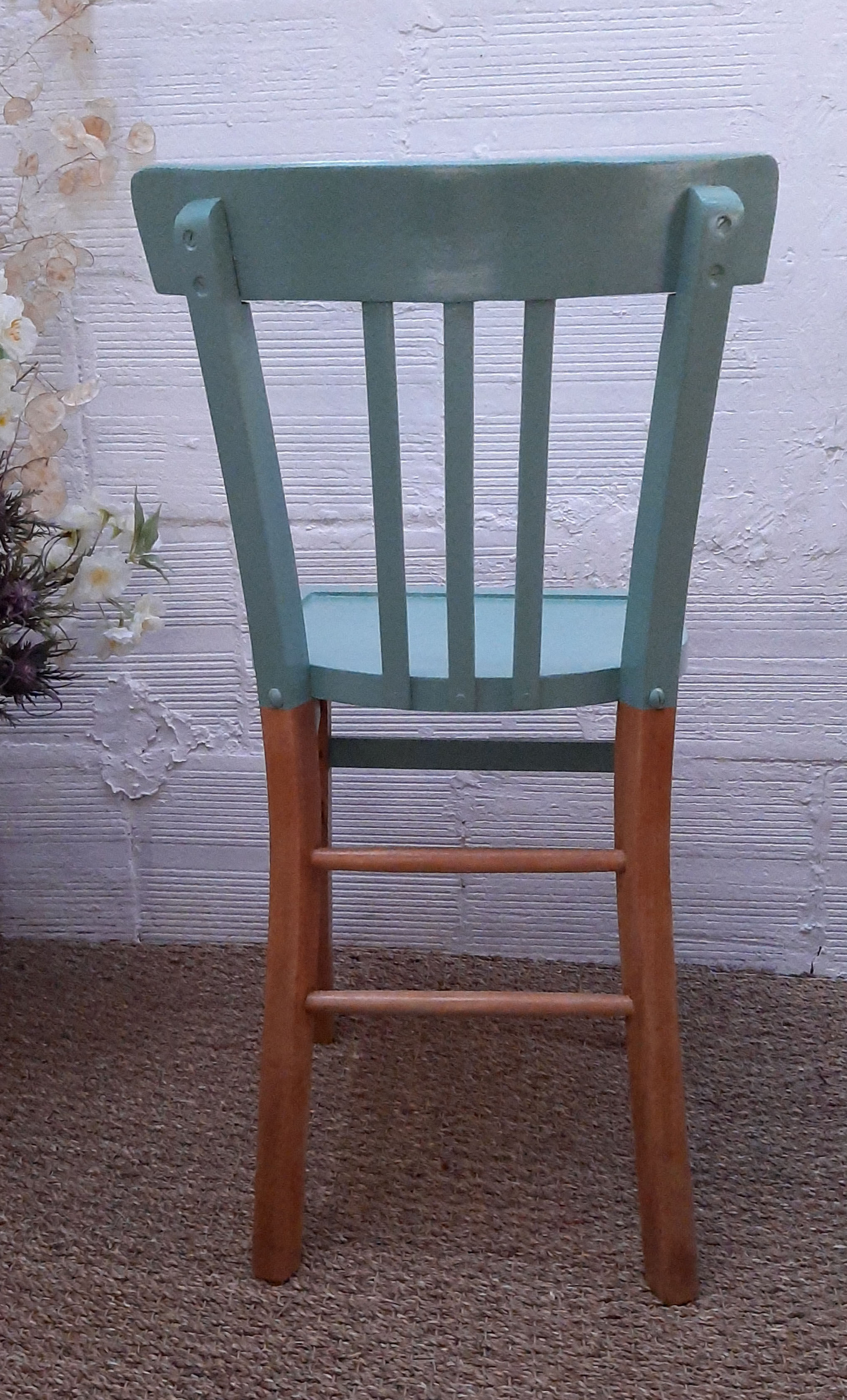Chaise bistrot vintage années 50 vert mint