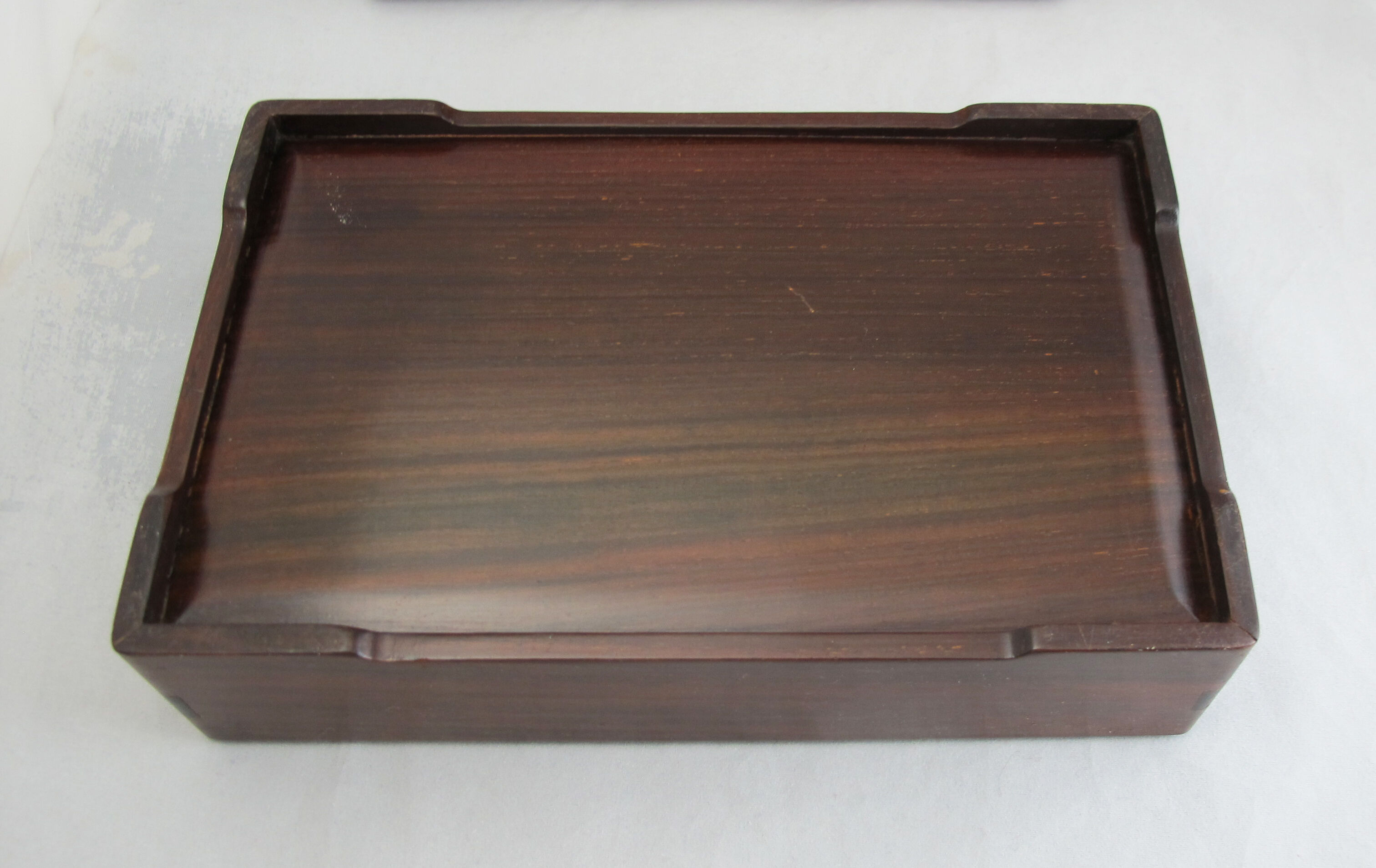 Chinese wooden box decorated with jade plates