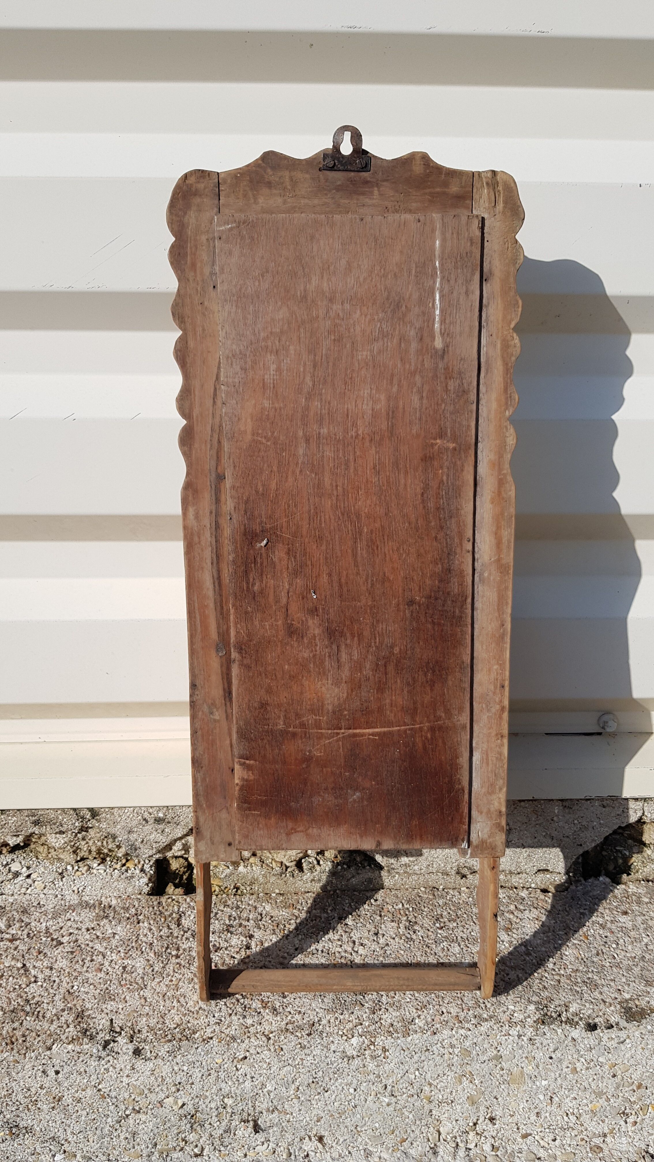 Old teak barber mirror