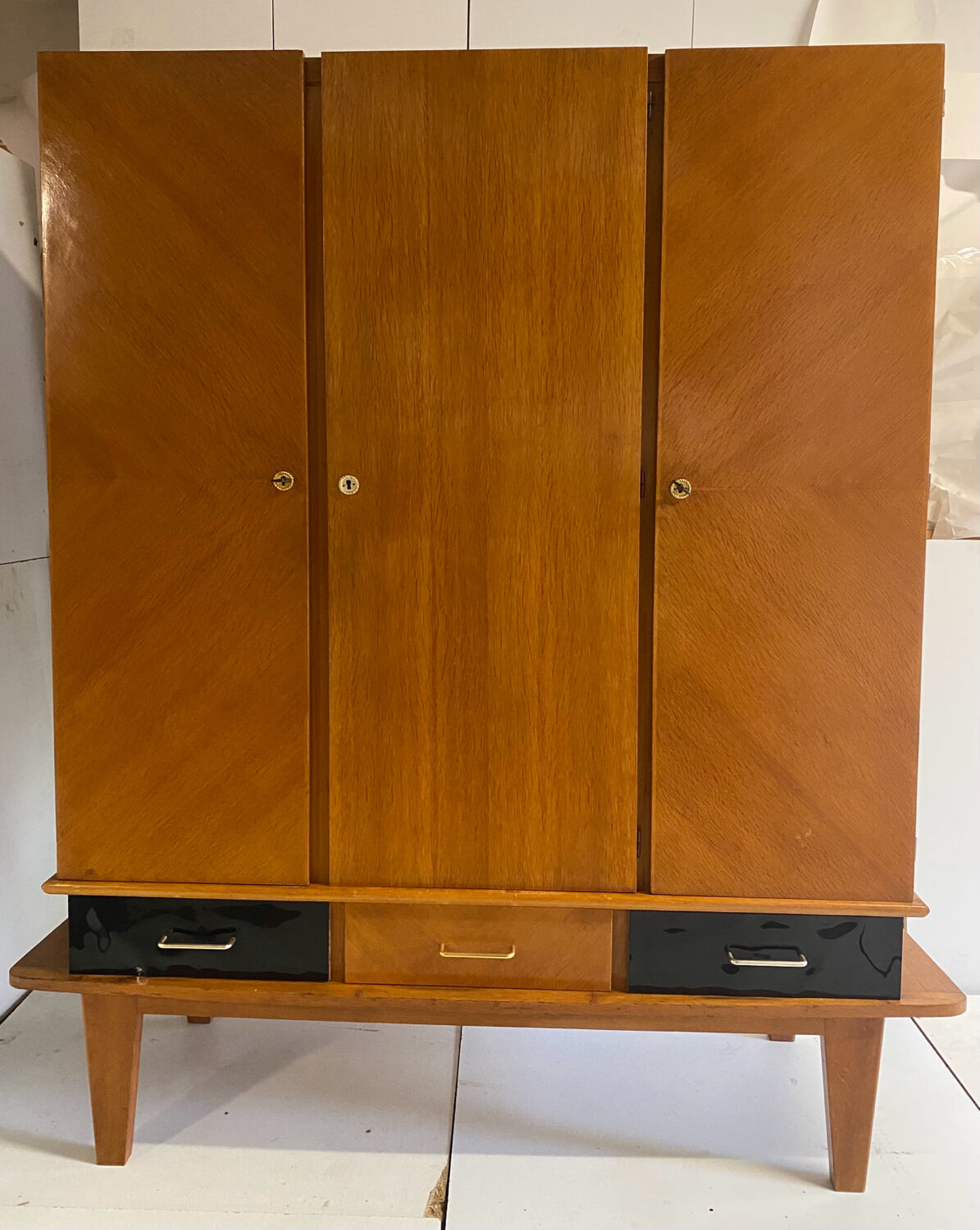Vintage wardrobe with compass feet from the 60s