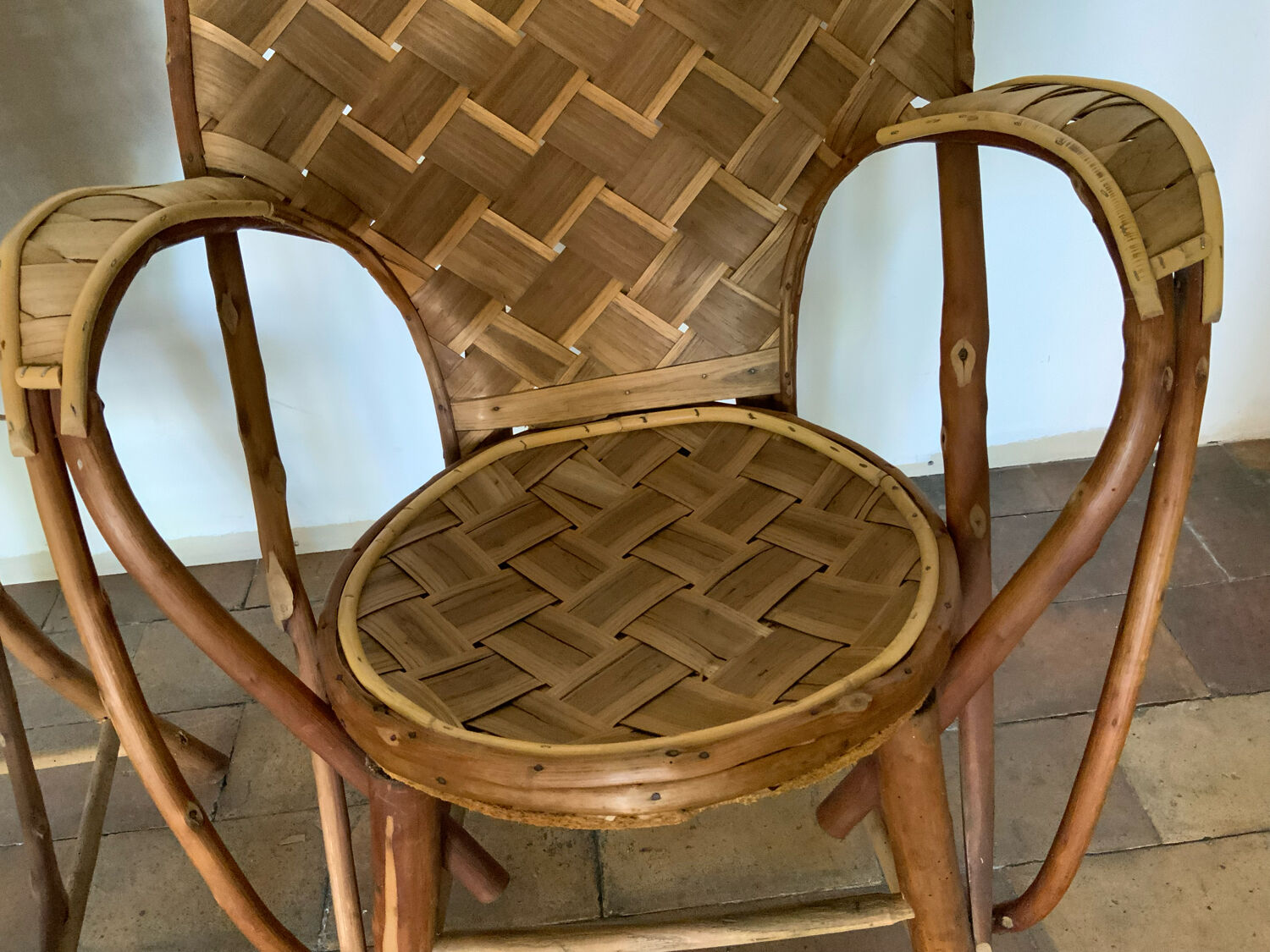 Pair of chestnut armchairs