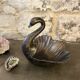 Bronze swan trinket dish bohemian chic trinket dish
