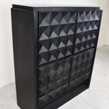 Black brutalist bar cabinet, 1970s