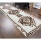Vintage Turkish Oushak Handmade Wool Cotton White Runner Rug 84x346