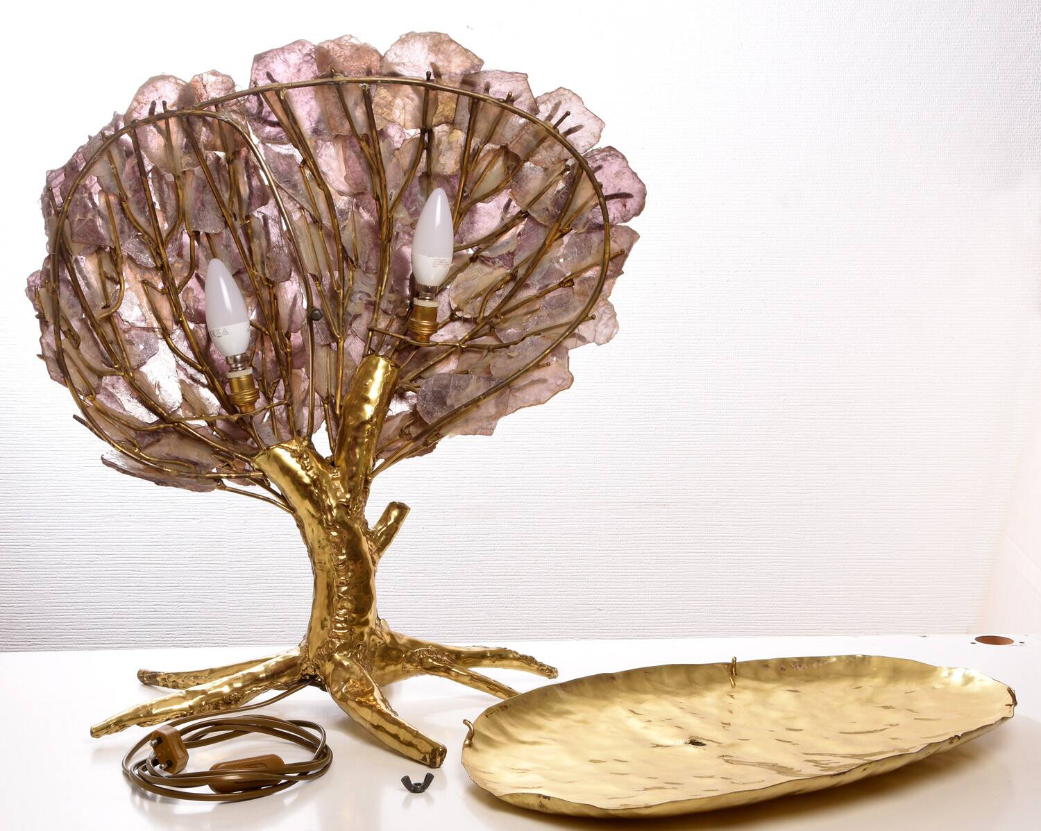 Mica foliage “tree” lamp