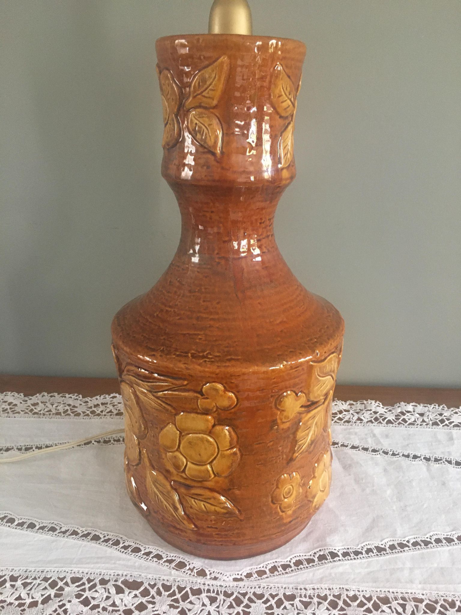 Vintage ceramic lamp base 1950-1960 Vallauris style