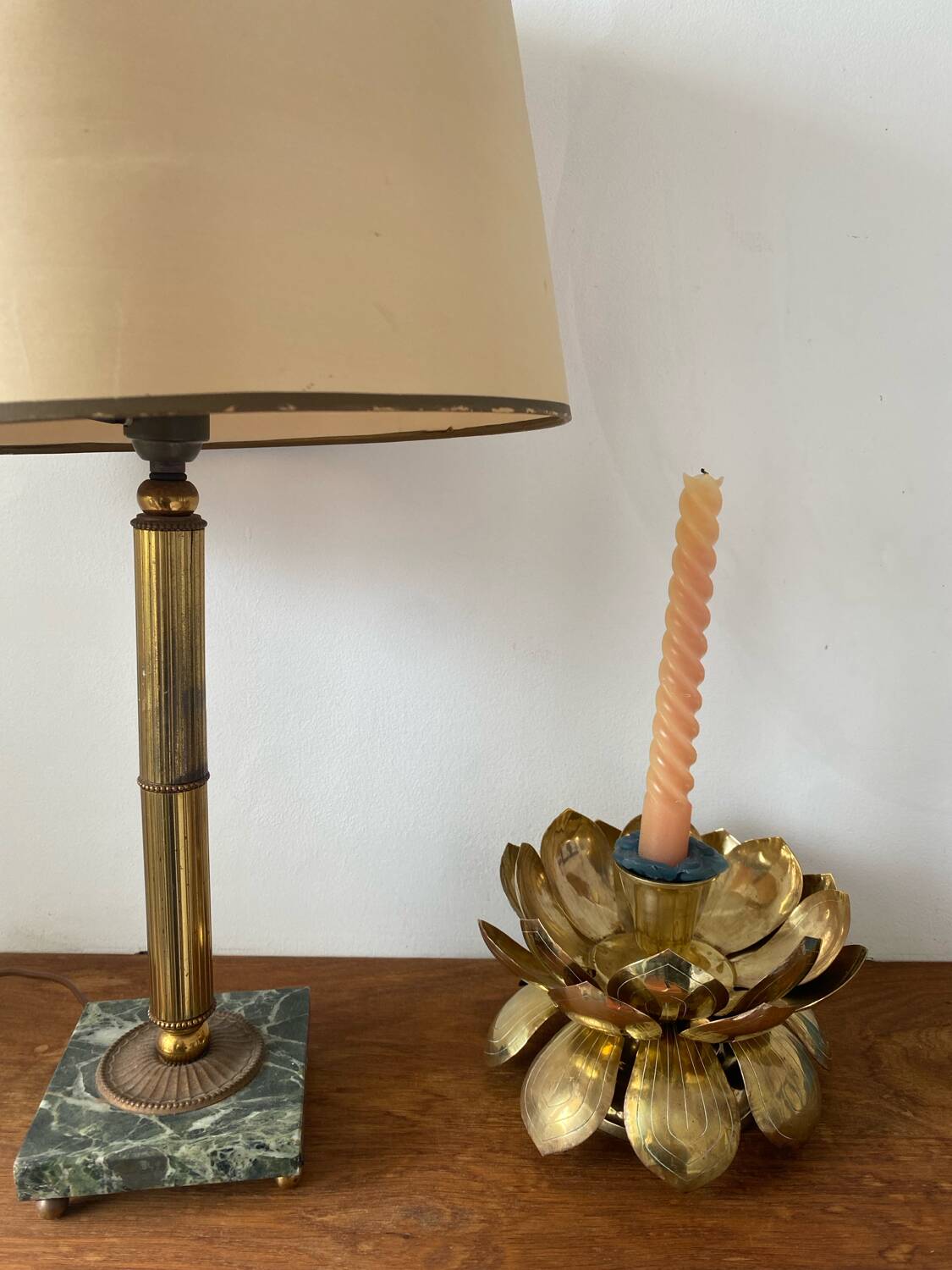 Feldman Lighting Brass Lotus Candle Holder