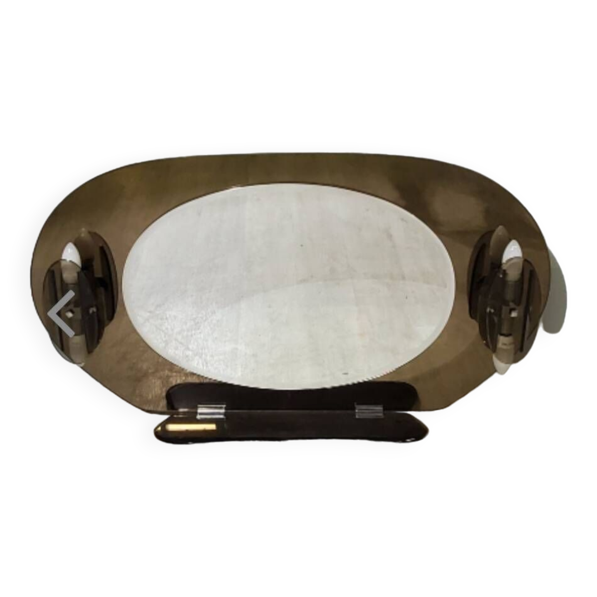 Lupi luxor oval mirror in smoked glass, 1960.70