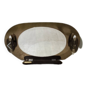 Lupi luxor oval mirror in smoked glass, 1960.70