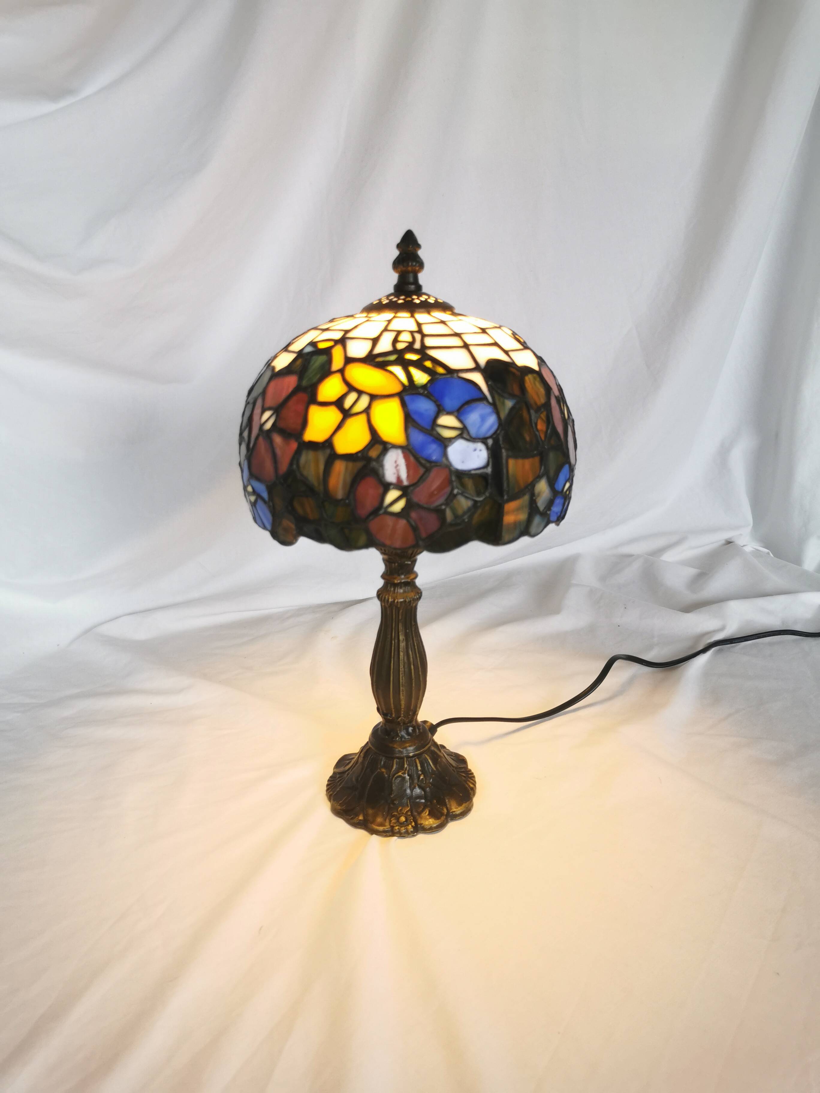 Tiffany style lamp, leaded stained glass, art nouveau.