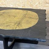 60s 70s Brutalist Coffee Table Side Table Slate Top Design