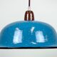 Industrial Factory Blue Enamel Ceiling Lamp, 1960s