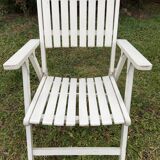 6 vintage wooden folding garden armchairs