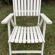 6 fauteuils de jardin bois vintage pliant