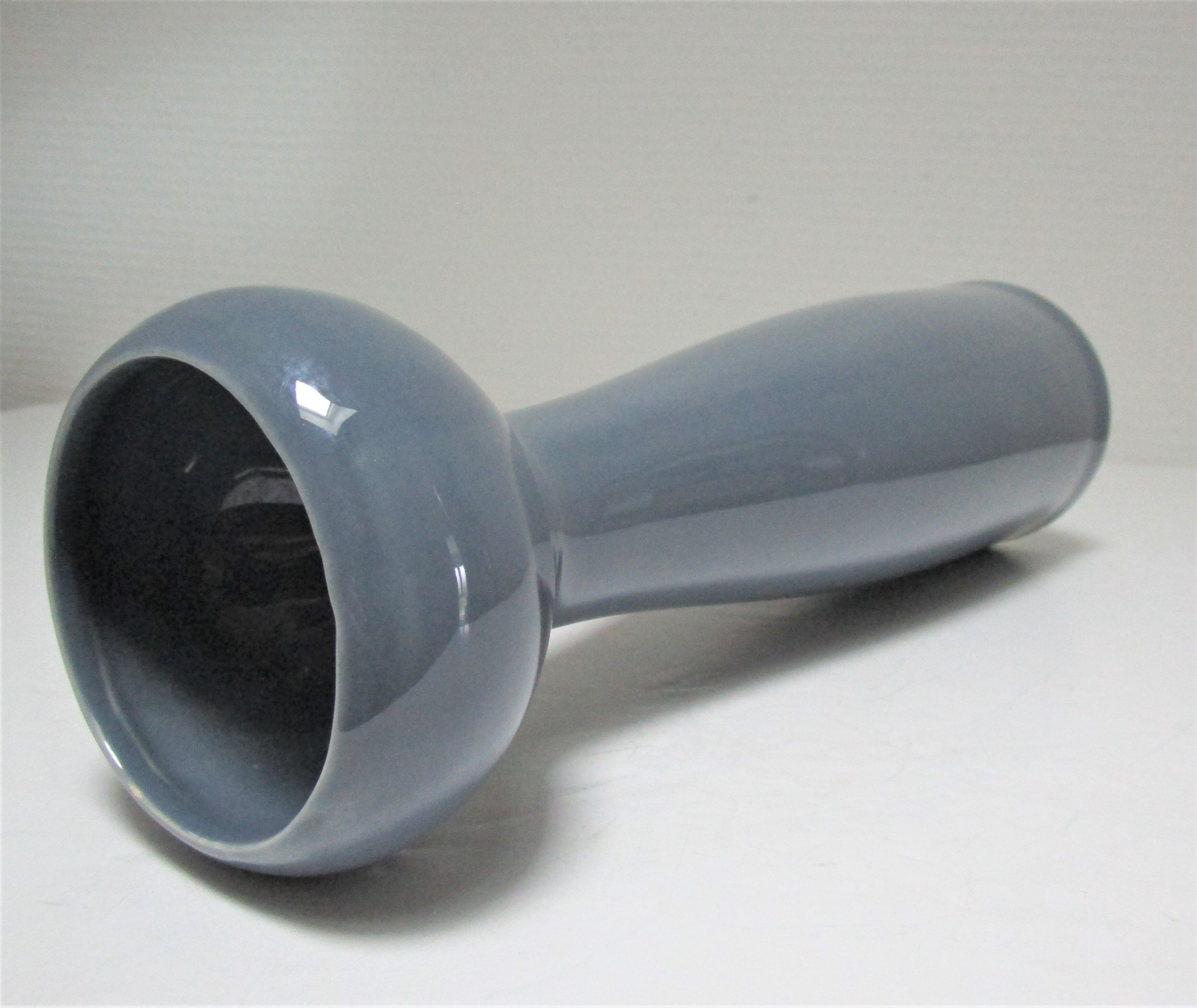 Blue blue grey glazed ceramic hyacinth vase design 70s - 80s