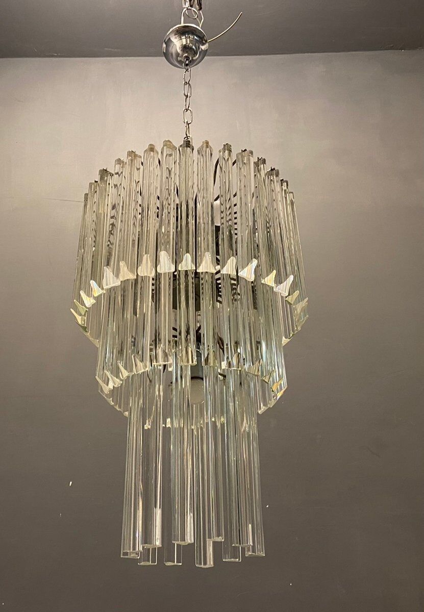 Italian murano glass prism chandelier