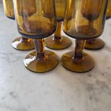 Set of 5 mouth-blown glasses